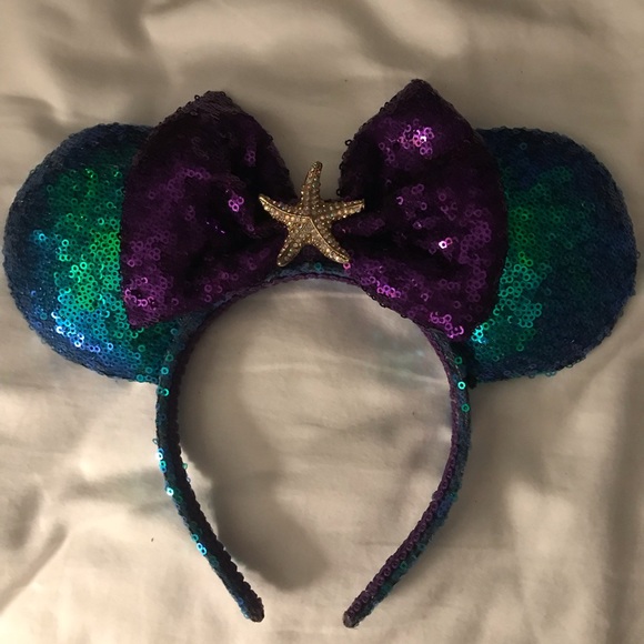 Disney Accessories - Disney Handmade Ariel Little Mermaid Mouse Ears